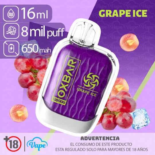 Vaporizador G8000 Zero Cranberry Grape -Oxbar
